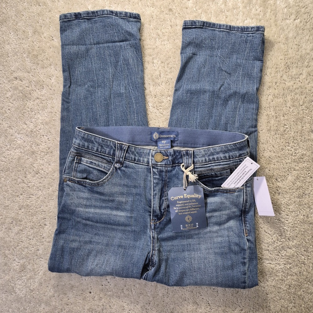 Democracy AB Solution High Rise Boyfriend Jeans 6P Blue Stretch Elastic Comfort